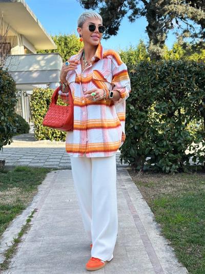 ORANJ OVERSIZE ODUNCU GÖMLEK