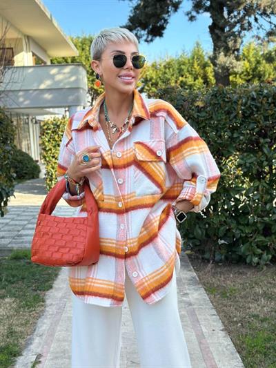 ORANJ OVERSIZE ODUNCU GÖMLEK