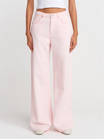 PEMBE TENCEL DENİM PANTOLON