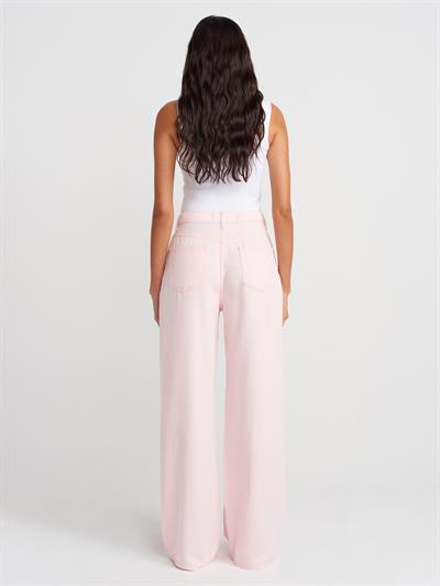 PEMBE TENCEL DENİM PANTOLON