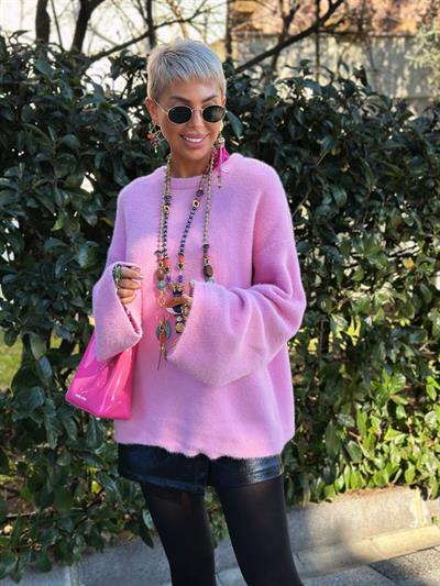 PEMBE YUMOŞ TRİKO KAZAK