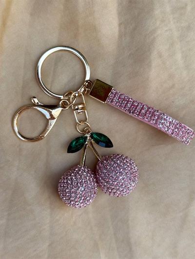 PINK CRYSTAL CHERRİES  CHARM
