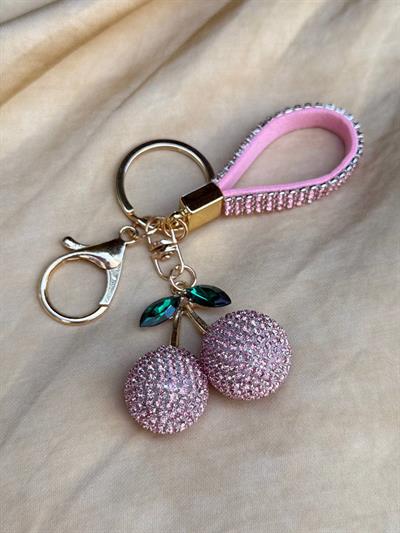 PINK CRYSTAL CHERRİES  CHARM