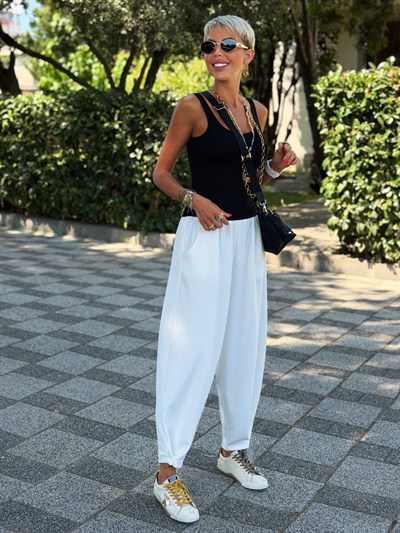 Şalvar Model Modal Pantolon - Ekru
