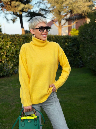 SARI BALIKÇI YAKA TRİKO KAZAK