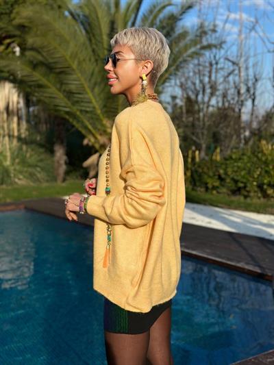 SARI BİSİKLET YAKA SALAŞ TRİKO