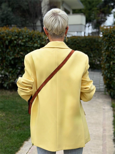 SARI ÇİFT DÜĞMELİ BLAZER CEKET