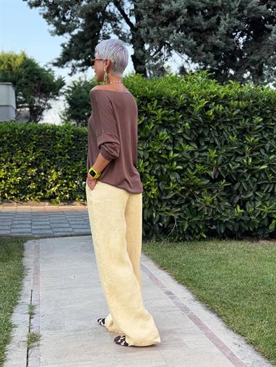 SARI KETEN PALAZZO PANTOLON