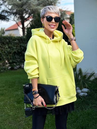 SARI S.STUDIO MICKEY TASARIM HOODİE