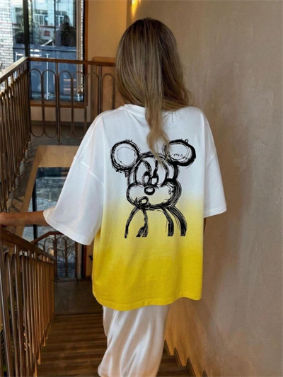 SARI SIRTI MICKEY BASKILI TSHIRT