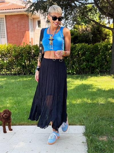 SİYAH ASTARLI ASİMETRİK ŞİFON ETEK