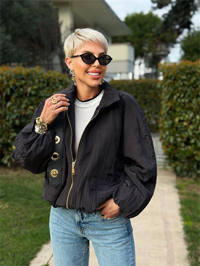 SİYAH CEP DETAYLI BALON CEKET