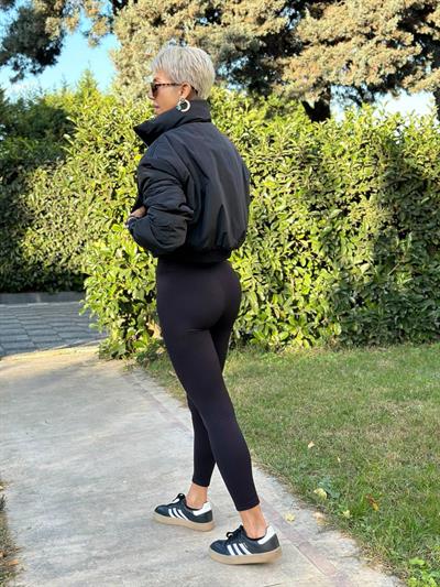 SİYAH FİTİLLİ YÜKSEK BEL TAYT