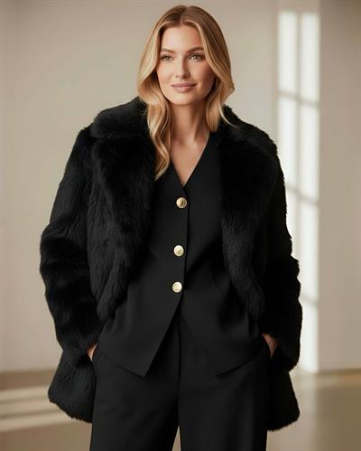 SİYAH GOLD DÜĞMELİ BLAZER YELEK