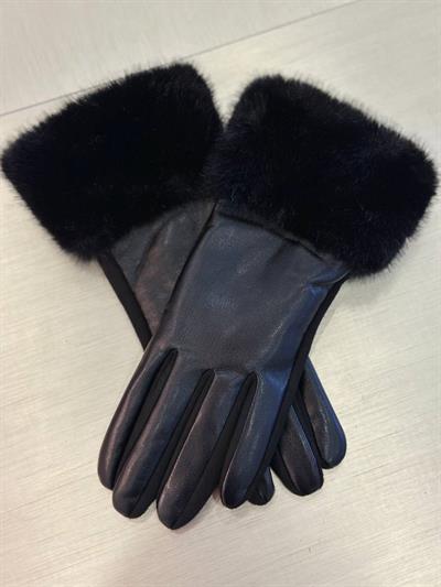 SİYAH KÜRKLÜ DERİ ELDİVEN