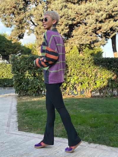 SİYAH ÖNÜ DİKİŞLİ İSPANYOL PAÇA TAYT PANTOLON 