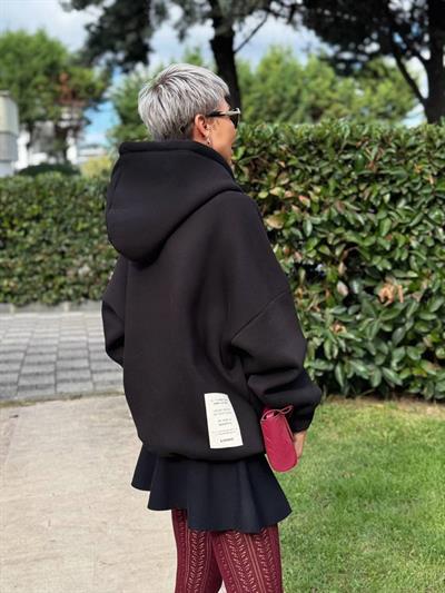 SİYAH S.STUDIO PREMIUM OVERSIZE HOODIE