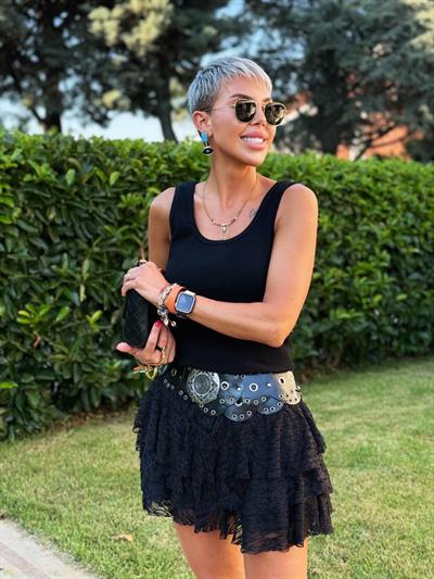 SİYAH S.STUDIO ÖN ARKA U YAKA ATLET