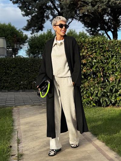 SİYAH SALAŞ UZUN TRİKO HIRKA