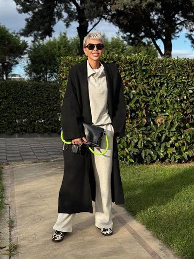 SİYAH SALAŞ UZUN TRİKO HIRKA