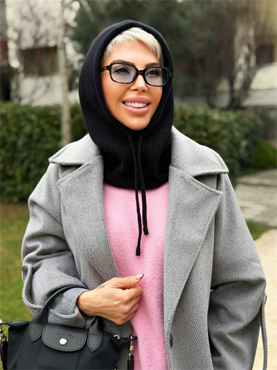 SİYAH SELANİK ÖRGÜ BALACLAVA ŞAPKA