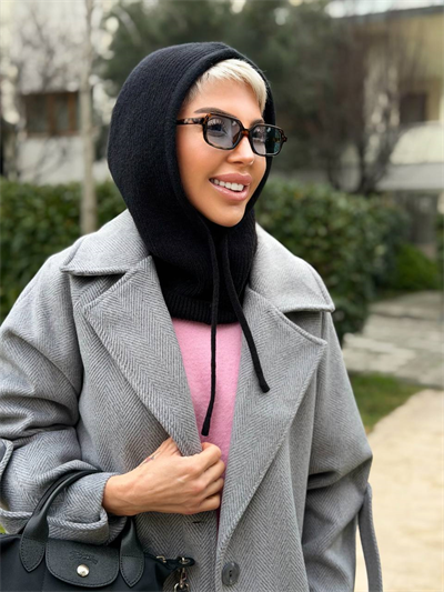 SİYAH SELANİK ÖRGÜ BALACLAVA ŞAPKA