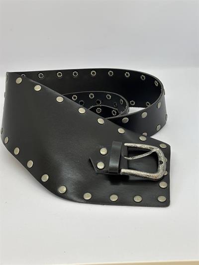 SİYAH ZIMBALI KALIN KEMER