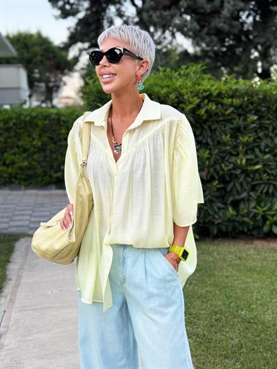 SOFT SARI ŞİFON SALAŞ GÖMLEK