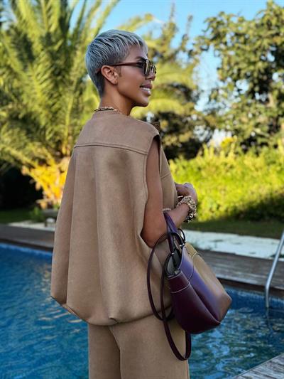 TABA SÜET ASTARLI DİKİŞ DETAYLI YELEK