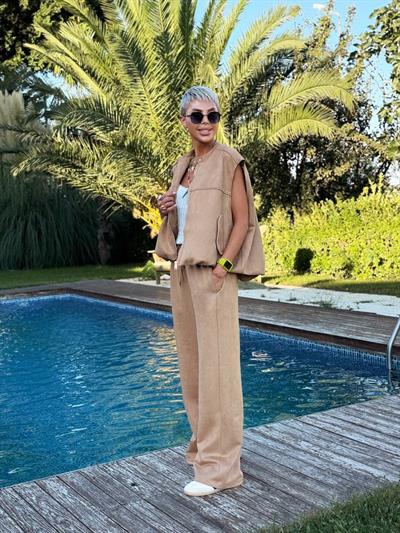 TABA SÜET PALAZZO PANTOLON