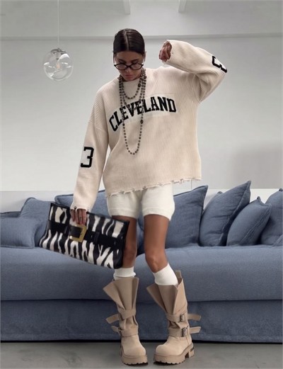 TAŞ CLEVELAND OVERSIZE TRİKO KAZAK