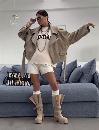 TAŞ CLEVELAND OVERSIZE TRİKO KAZAK
