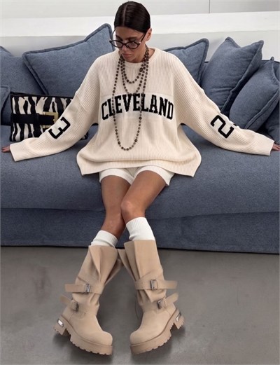 TAŞ CLEVELAND OVERSIZE TRİKO KAZAK