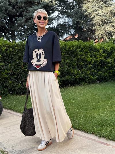 STONE ELASTIC-WAIST RELAXED PANTS