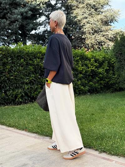 STONE ELASTIC-WAIST RELAXED PANTS