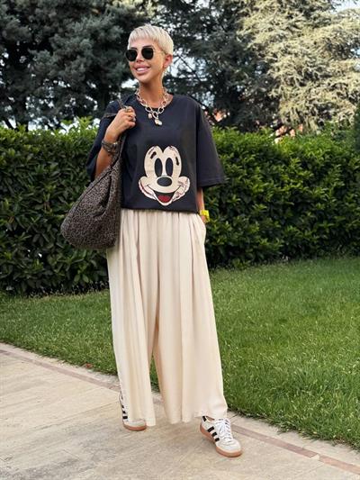 STONE ELASTIC-WAIST RELAXED PANTS