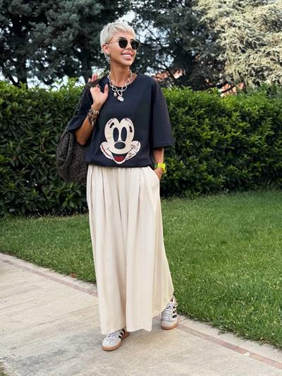 STONE ELASTIC-WAIST RELAXED PANTS
