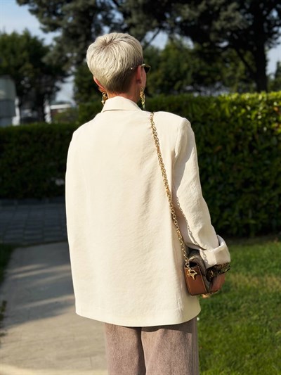 TAŞ RENK İNCE MODAL BLAZER CEKET