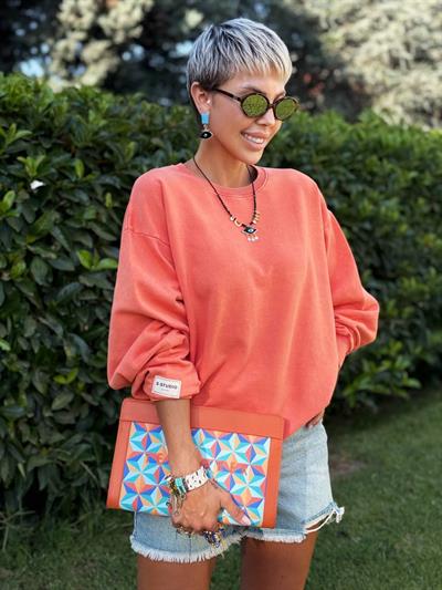 TURUNCU S.STUDIO YIKAMALI SWEATSHIRT