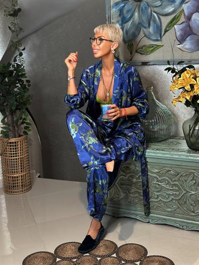 VİCENZA SUNİ İPEK PREMİUM HOMEWEAR TAKIM