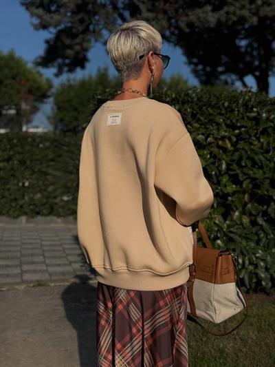 VİZON S.STUDIO RİBANA YAKA OVERSIZE SWEATSHIRT