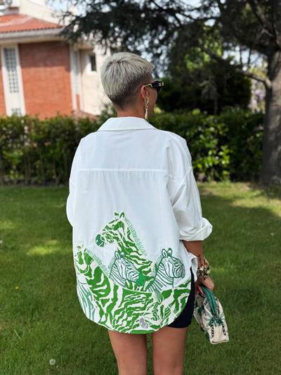 YEŞİL HORSE DESIGN GÖMLEK