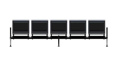 Ferrgio Beşli Kollu Bekleme Koltuğu