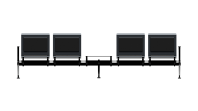 Ferrgio Dörtlü Kollu Ara Sehpalı Bekleme Koltuğu