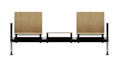 FERRGIO Wood İkili Kollu Ara Sehpalı Bekleme Koltuğu