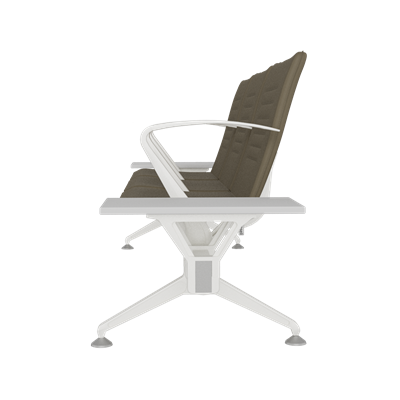 Hub Üçlü Kollu Yan Sehpalı Bekleme Koltuğu