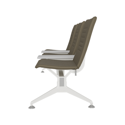 Hub Üçlü Kolsuz Orta Sehpalı Bekleme Koltuğu