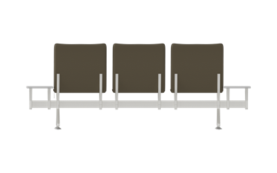 Hub Üçlü Kolsuz Yan Sehpalı Bekleme Koltuğu