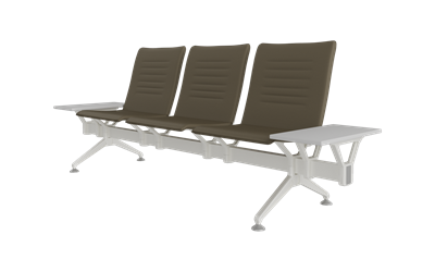 Hub Üçlü Kolsuz Yan Sehpalı Bekleme Koltuğu