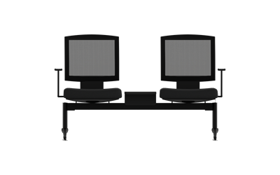 Moe İkili Kollu Orta Sehpalı Mesh Sırtlı Bekleme Koltuğu